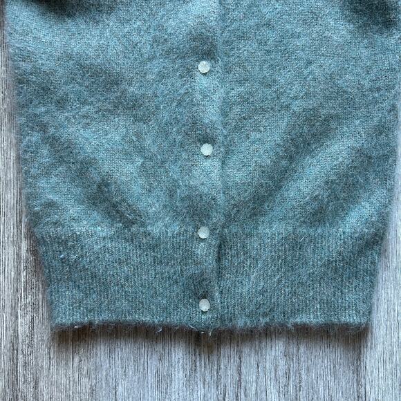Ralph Lauren Sage Green Fair Isle Rabbits Hair/Lambs Wool Cardigan Size Small - Picture 4 of 8
